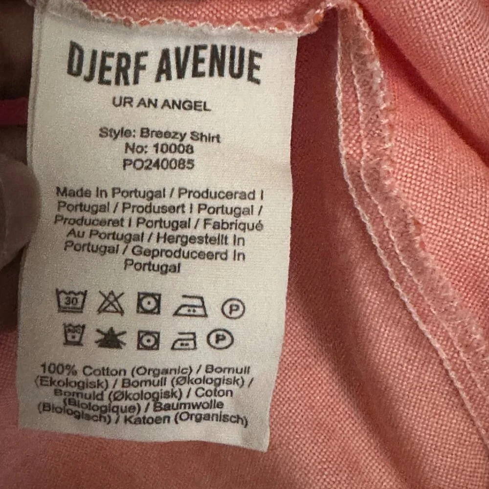 Djerf Avenue Breezy shirt in apricot, size S ~ pre-owned - Picture 7 of 8